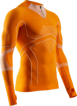 Thermal underwear X-bionic Energy Accumulator Light Shirt LS 1/2 Zip Men Blazing Orange/Arctic White - 2024/25