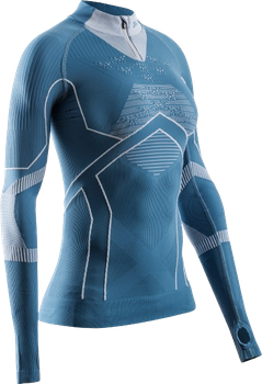 Thermal underwear X-bionic Energy Accumulator Light Shirt LS 1/2 Zip WMN Mineral Blue/Arctic White - 2024/25