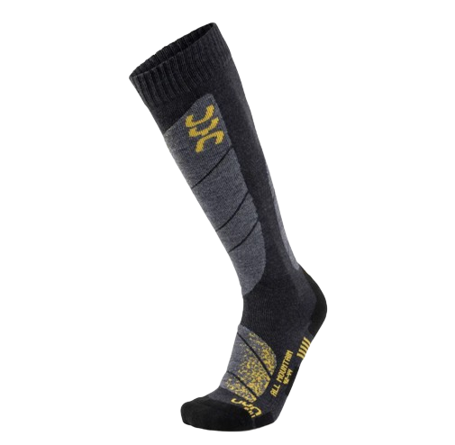 Ski socks UYN Ski All Mountain Man Light Grey/Yellow  - 2023/24