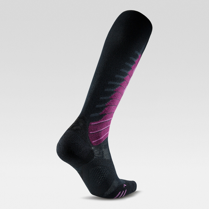 Ski socks UYN Women Ski One Biotech Black/Purple - 2024/25