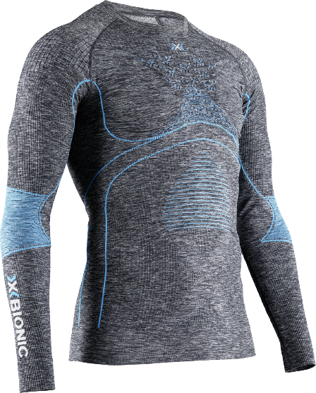 Thermal underwear X-bionic Energy Accumulator 4.0 Melange Shirt LG SL Men Dark Grey Melange/Blue - 2023/24