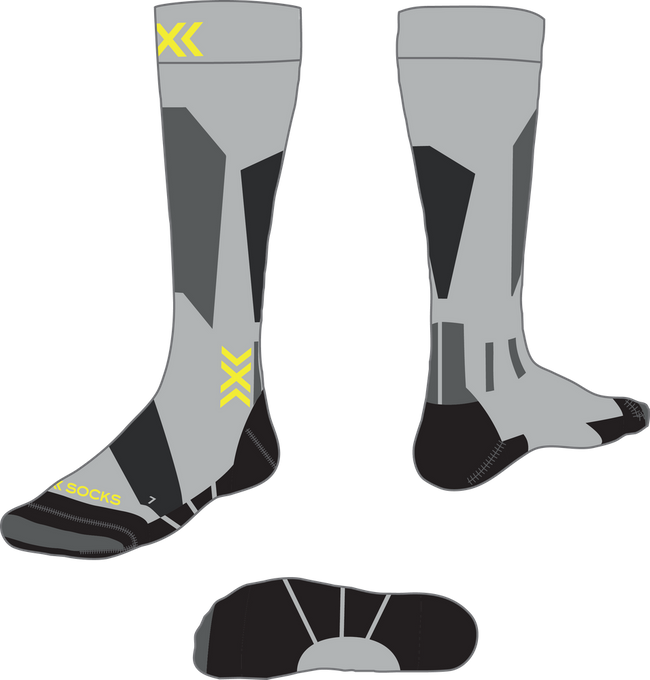 X-socks Ski Discover OTC Rhino Grey/Canary - 2024/25