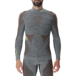 Thermal underwear UYN Man Ambityon UW Shirt LG_SL Melange Turtleneck Black Melange/Orange/Yellow - 2023/24