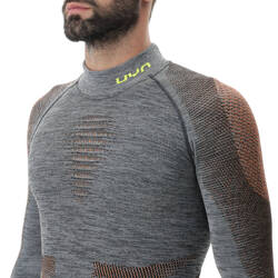 Thermal underwear UYN Man Ambityon UW Shirt LG_SL Melange Turtleneck Black Melange/Orange/Yellow - 2023/24