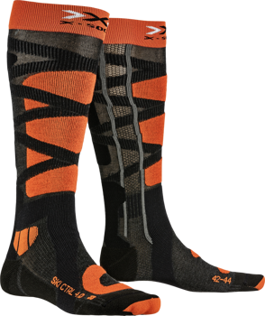 Skisocken X-SOCKS Ski Control 4.0 Anthracite Melange/X-Orange - 2022/23