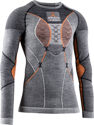 Koszulka termoaktywna X-BIONIC Apani 4.0 Merino Shirt Round Neck LG SL Black/Grey/Orange - 2022/23