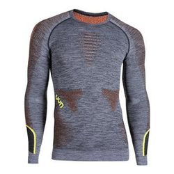 Koszulka termoaktywna UYN Men Ambityon Long Sleeves  Black Melange/Orange/Yellow - 2022/23