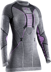 Koszulka termoaktywna X-BIONIC Apani 4.0 Merino Shirt Round Neck LG SL Women Black/Grey/Magnolia - 2022/23