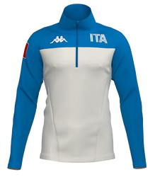 Fleece Jacket Kappa 6CENTO 687BK ITA White Coconut/Blue - 2024/25