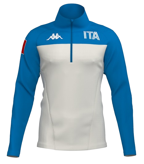 Fleece Jacket Kappa 6CENTO 687BK ITA White Coconut/Blue - 2024/25