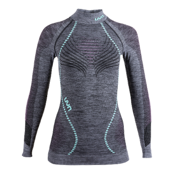 Koszulka termoaktywna UYN Woman Ambityon UW Shirt LG SL Melange Turtle Neck Black Pink/Aqua - 2024/25