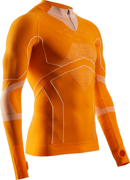 Koszulka termoaktywna X-bionic Energy Accumulator Light Shirt LS 1/2 Zip Men Blazing Orange/Arctic White - 2024/25