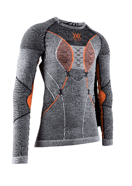 Koszulka termoaktywna X-bionic Merino Shirt LG SL Men Black/Grey/Orange - 2023/24