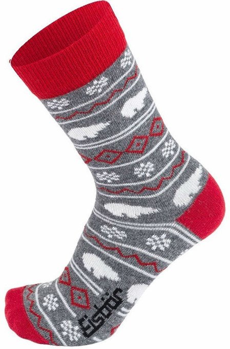 Skarpety EISBAR Easylife Jacquard Grey Mel/Red